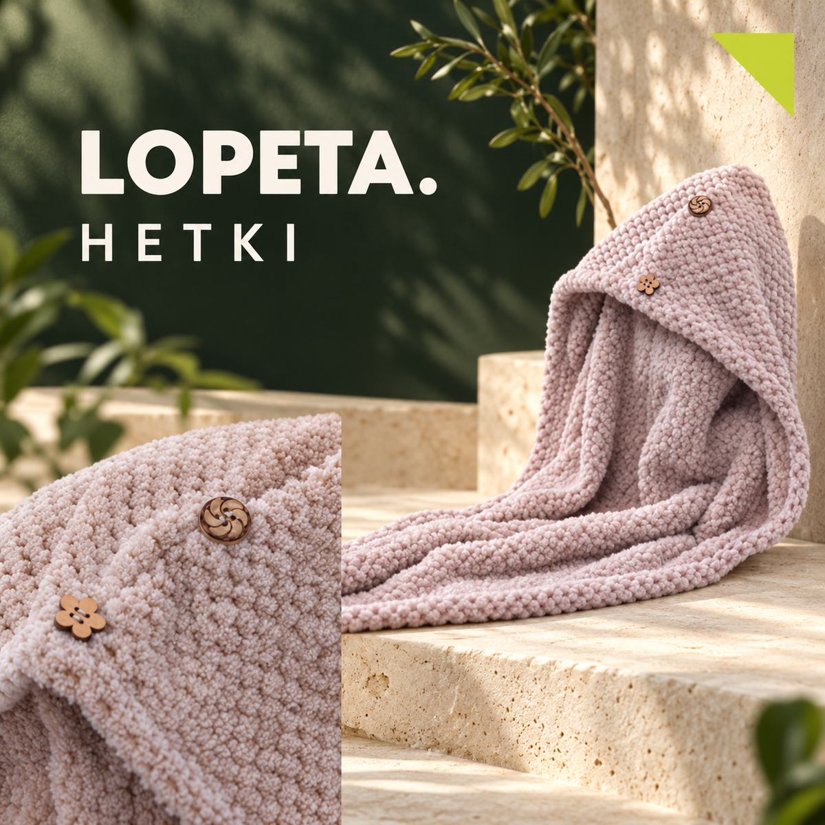 HETKI / Mikrokuituinen hiuspyyhe / LOPETA-brändikuva