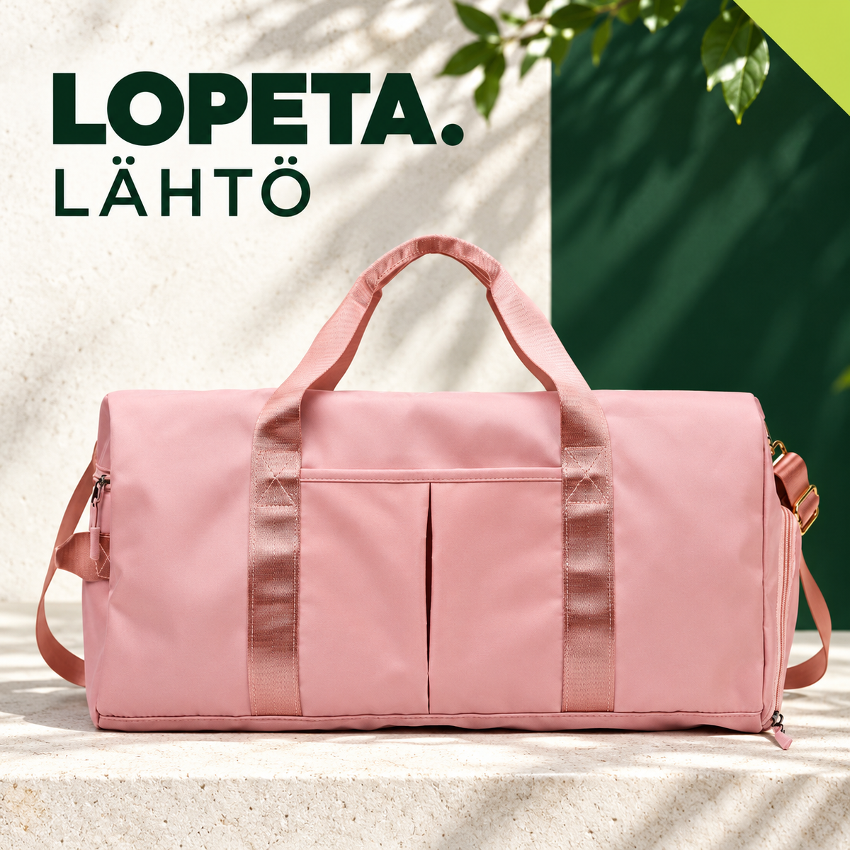 LÄHTÖ / Treenikassi erillisellä märkätilalla / LOPETA-brändikuva