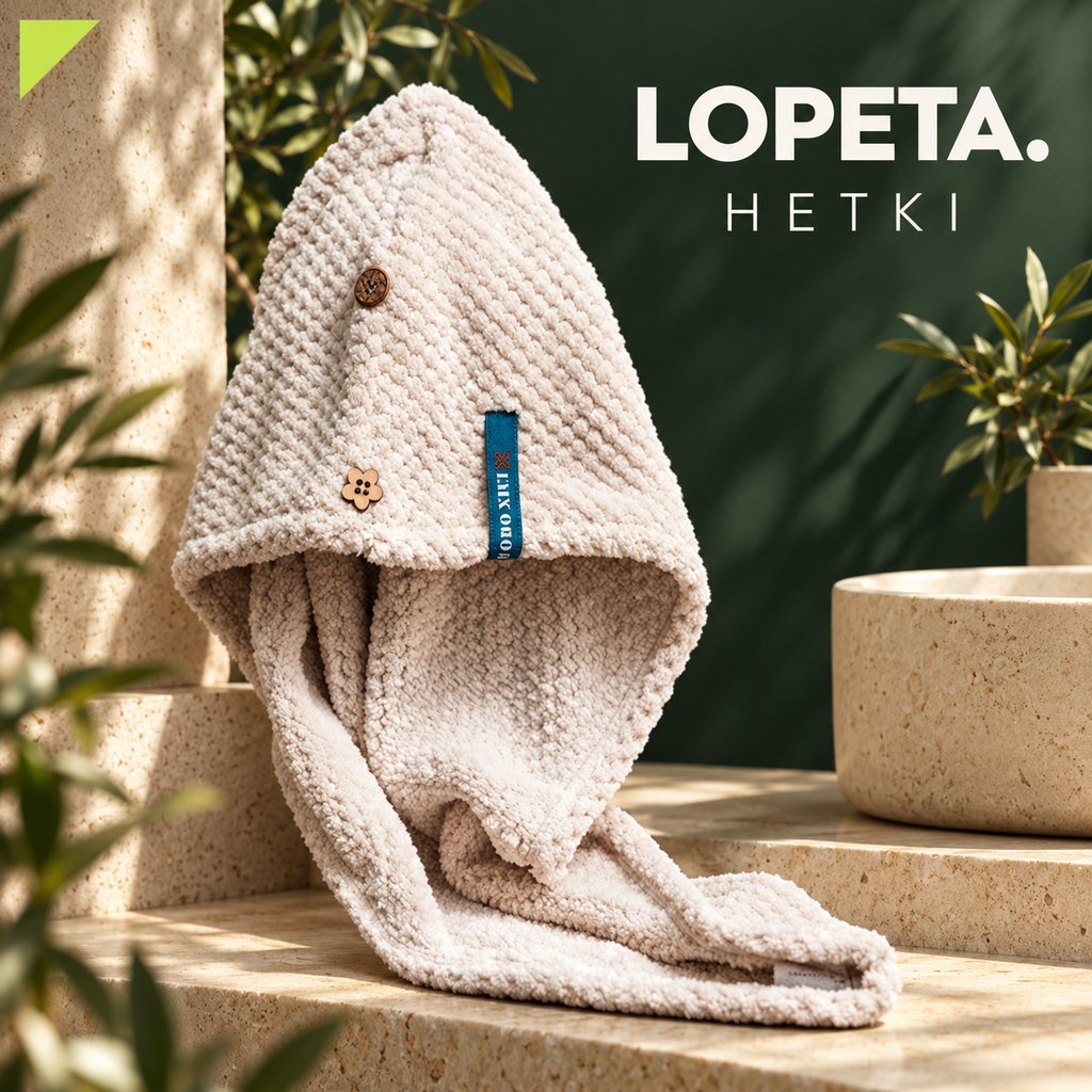 HETKI / Mikrokuituinen hiuspyyhe / LOPETA-brändikuva