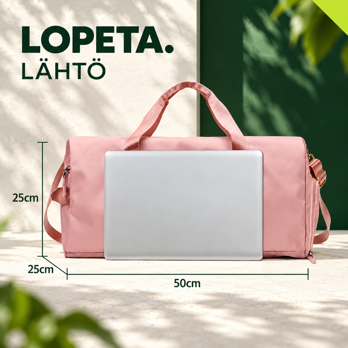 LÄHTÖ / Treenikassi erillisellä märkätilalla / LOPETA-brändikuva