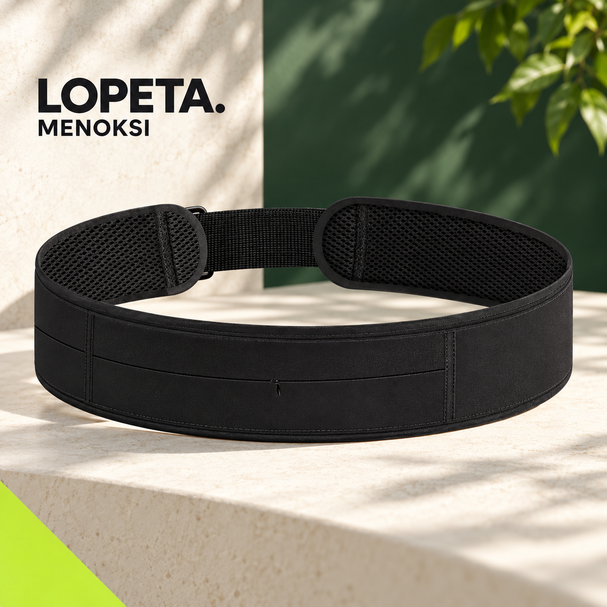 MENOKSI / Juoksuvyö ja juomapullo / LOPETA-brändikuva
