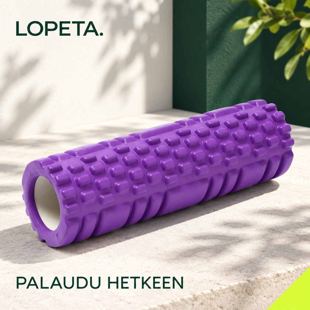 PALAUDU HETKEEN / Kuvioitu vaahtomuovirulla Lopetan raikkaassa brändikuvassa.